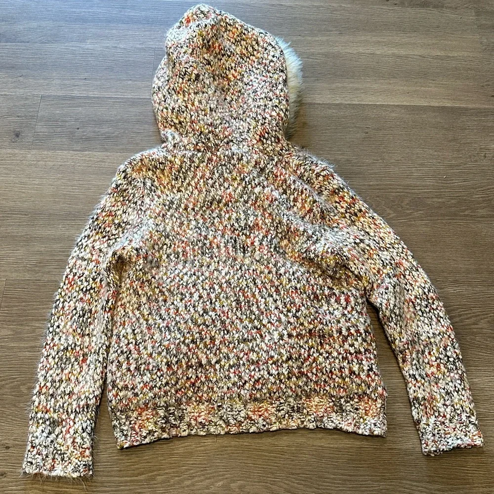Mismash Multicolored Spain Crochet Mohair Zip Hoodie Lightweight Sweater Jacket